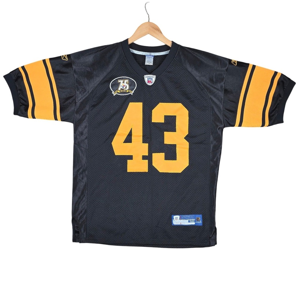 Troy Polamalu Pittsburgh Steelers Reebok‎ 75th Anniversary Jersey Mens 50 Black